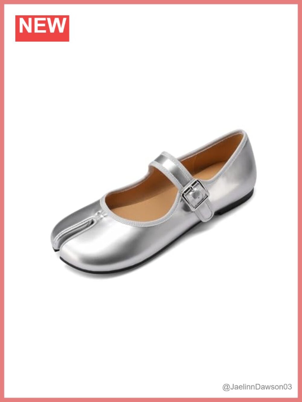 Women's Tabi Flats Split Toe Mary Jane Shoes Faux Leather Buckle Strap Low Heel